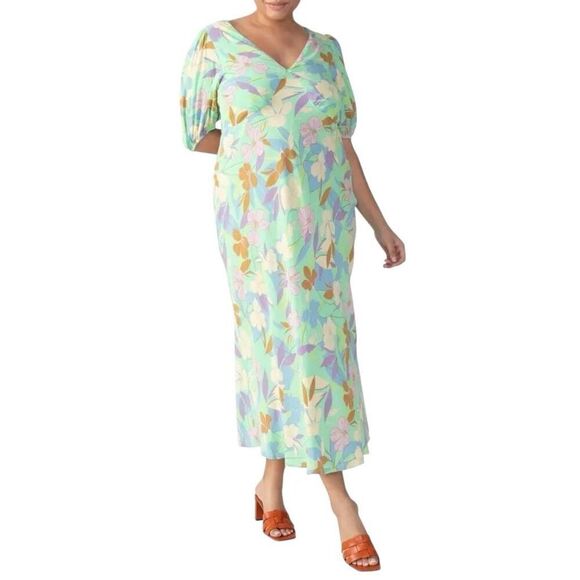 NEW Sanctuary Pastel Floral Tie Back Maxi Dress 18W - Picture 1 of 14